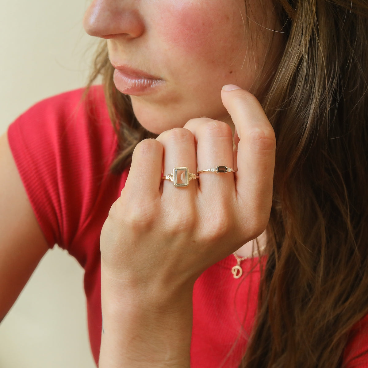 Vicky Green Amethyst Square ring | 9K