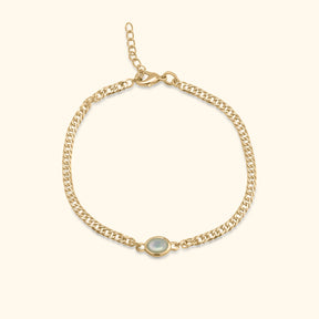 Armband met parelmoer steen gemaakt van gold plated brass