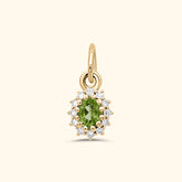 Tiny Lady Diana hanger van 9 karaat met ovale groene toermalijn en fonkelende accenten – Josephina Jewelry